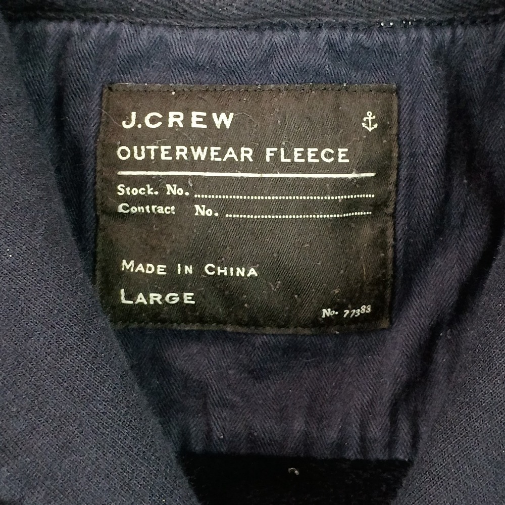 J.Crew Mens Large Outerwear Fleece Navy Cozy Warm Shawl Collar Toggle Jacket - Picture 9 of 13